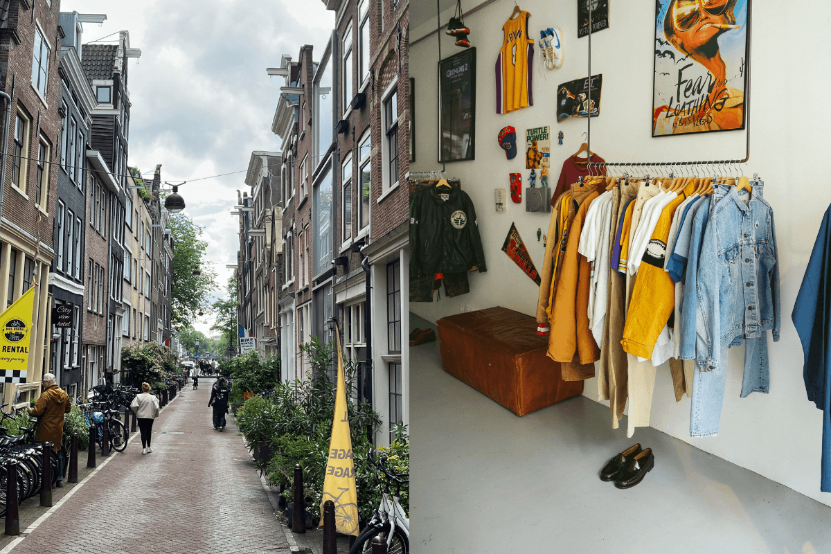 Image of amsterdam street and sabbatical vintage store 